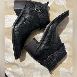 Free People Women's Back Loop Ankle Leather Booties Black EU 36 US 5.5